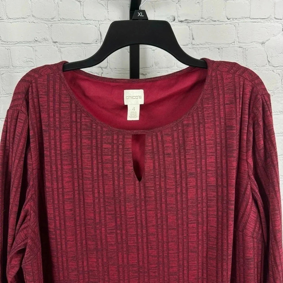 Chico’s Red Heathered Ribbed Dress Size XXL - Picture 2 of 7